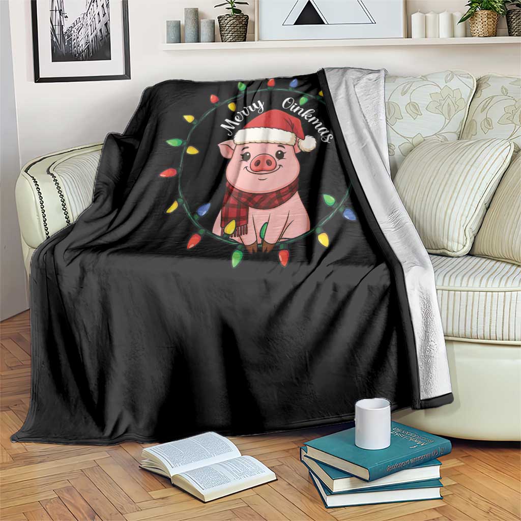 Funny Merry Oinkmas Throw Blanket Farmer Christmas Pig Lover Gift TS12 Print Your Wear