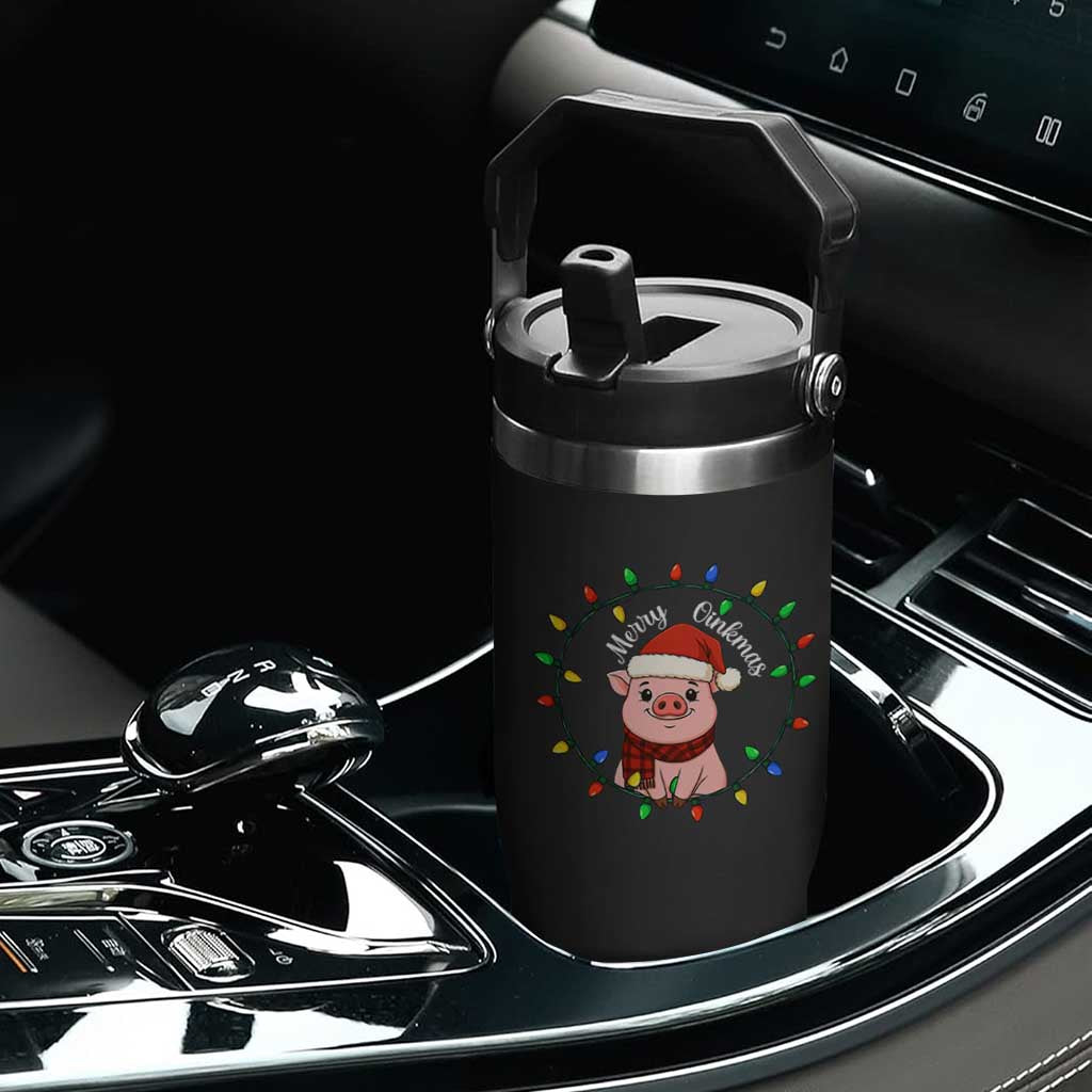 Funny Merry Oinkmas Flip Straw Tumbler Farmer Christmas Pig Lover Gift TS12 Print Your Wear