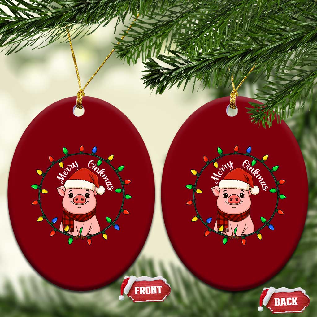 Funny Merry Oinkmas Ceramic Ornament Farmer Christmas Pig Lover Gift TS12 Print Your Wear
