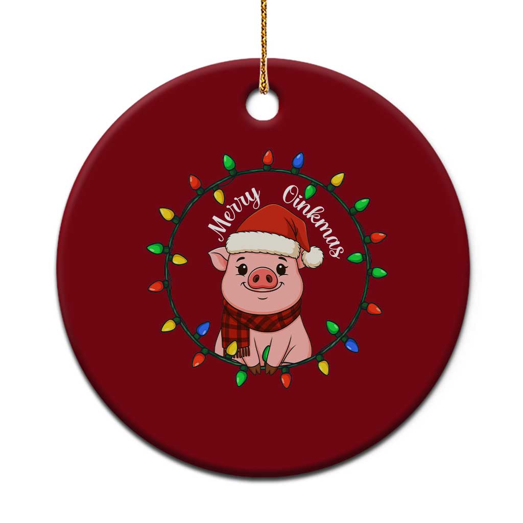 Funny Merry Oinkmas Ceramic Ornament Farmer Christmas Pig Lover Gift TS12 1pc Red Print Your Wear