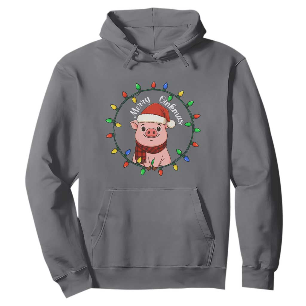 Funny Merry Oinkmas Hoodie Farmer Christmas Pig Lover Gift TS12 Charcoal Print Your Wear
