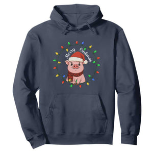 Funny Merry Oinkmas Hoodie Farmer Christmas Pig Lover Gift TS12 Navy Print Your Wear