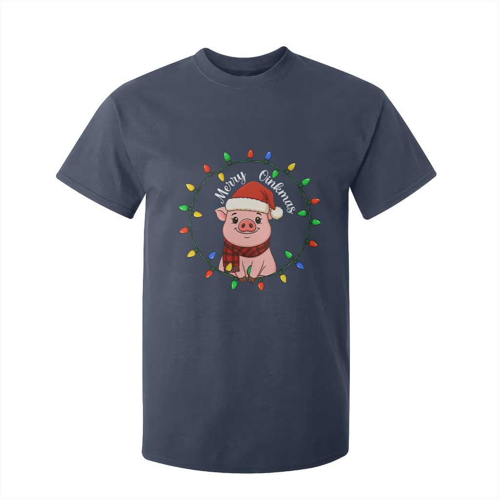 Funny Merry Oinkmas T Shirt For Kid Farmer Christmas Pig Lover Gift TS12 Navy Print Your Wear