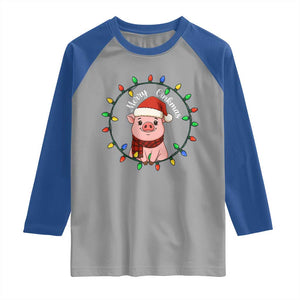 Funny Merry Oinkmas Raglan Shirt Farmer Christmas Pig Lover Gift TS12 Sport Gray Royal Print Your Wear