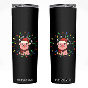 Funny Merry Oinkmas Skinny Tumbler Farmer Christmas Pig Lover Gift TS12 Black Print Your Wear