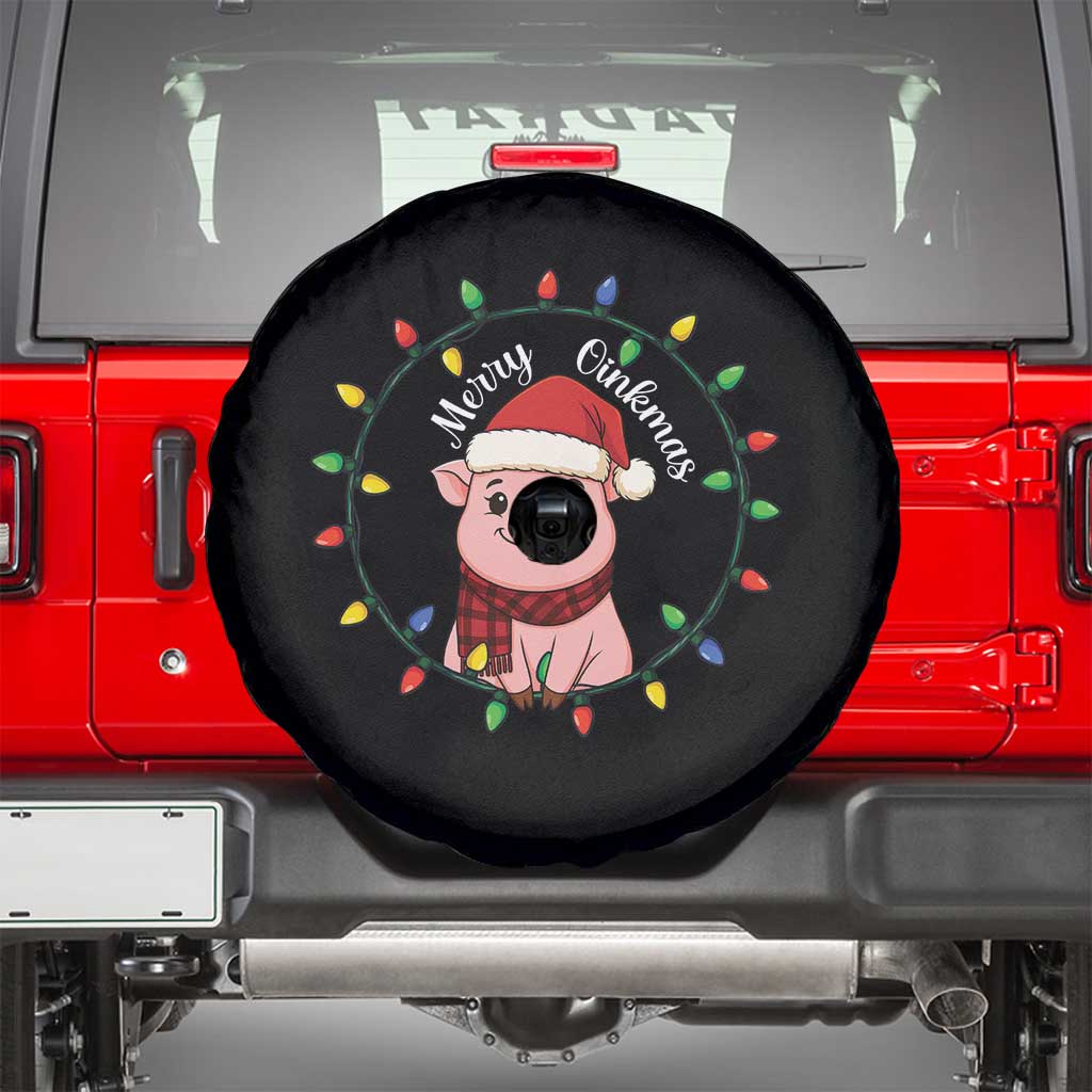 Funny Merry Oinkmas Spare Tire Cover Farmer Christmas Pig Lover Gift TS12 Black Print Your Wear