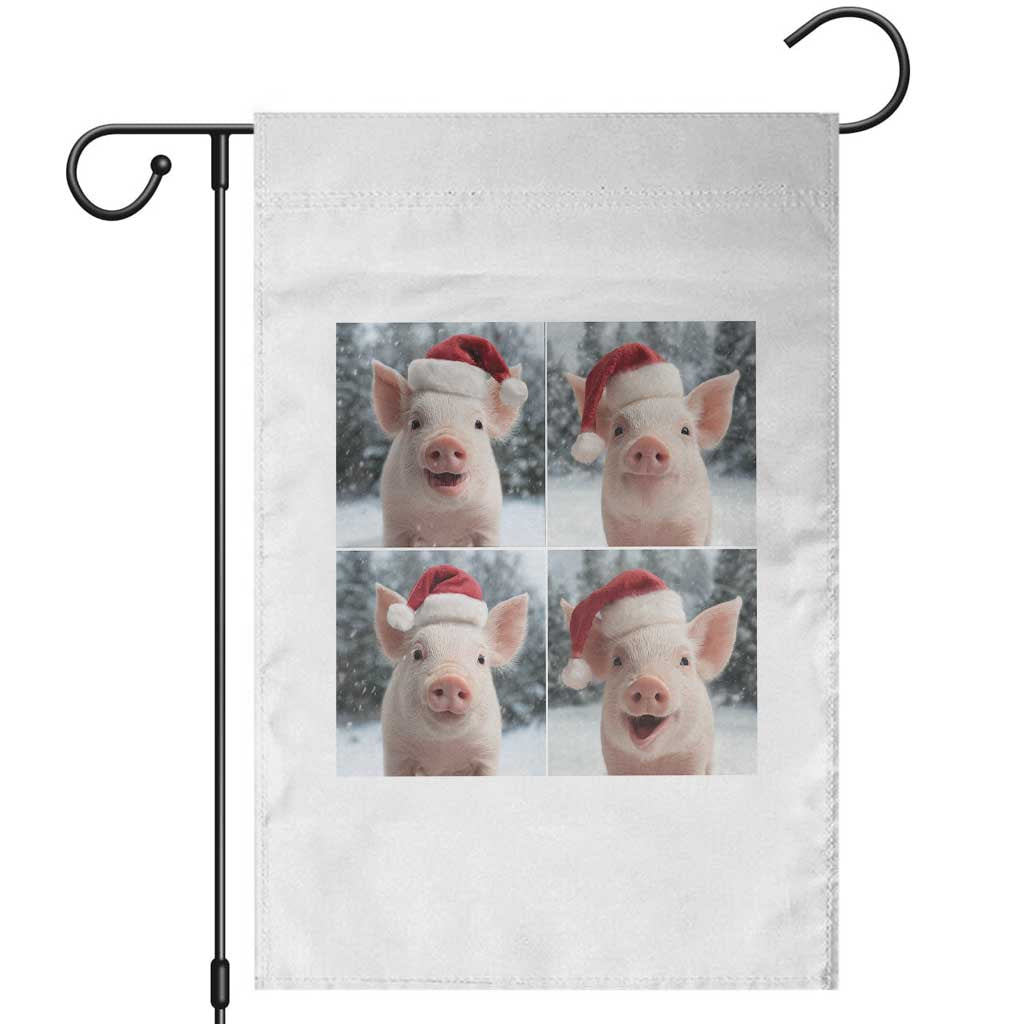 Funny Pig With Santa Hat Photobooth Garden Flag Christmas Gift TS12 White Print Your Wear
