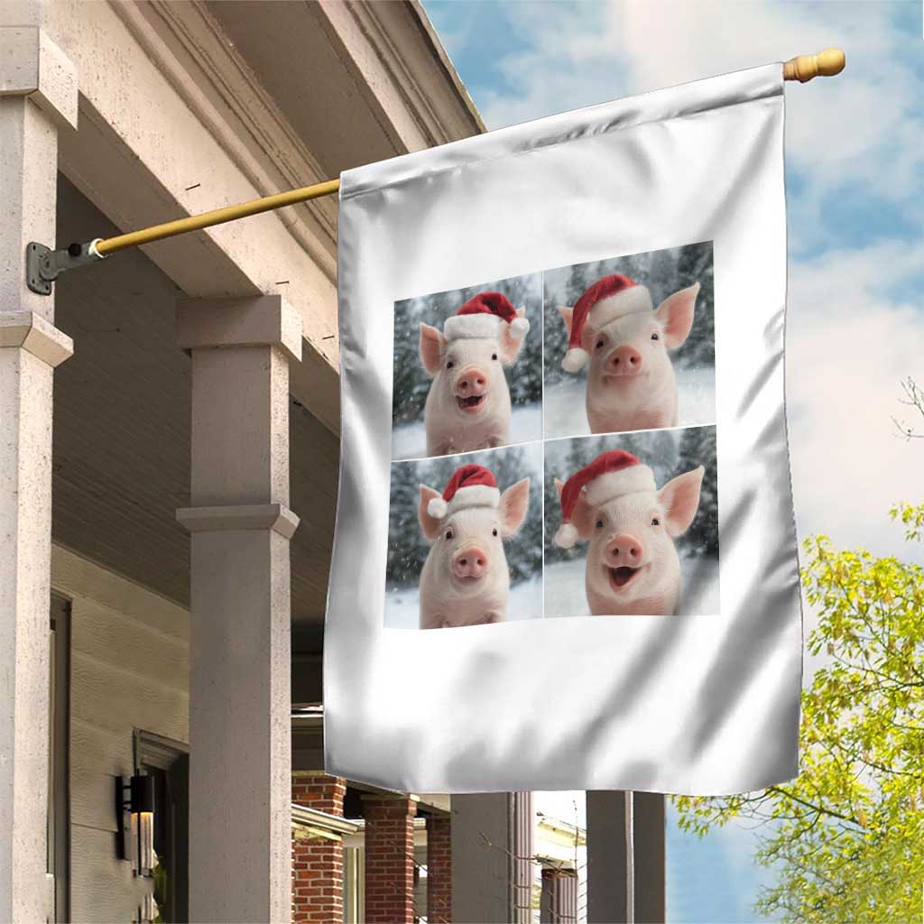 Funny Pig With Santa Hat Photobooth Garden Flag Christmas Gift TS12 Print Your Wear