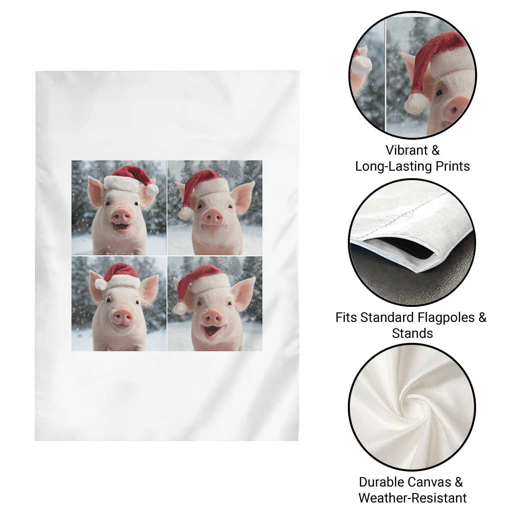 Funny Pig With Santa Hat Photobooth Garden Flag Christmas Gift TS12 Print Your Wear
