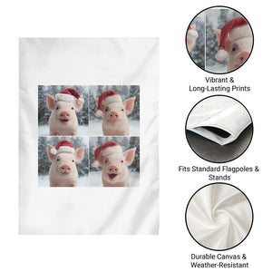 Funny Pig With Santa Hat Photobooth Garden Flag Christmas Gift TS12 Print Your Wear