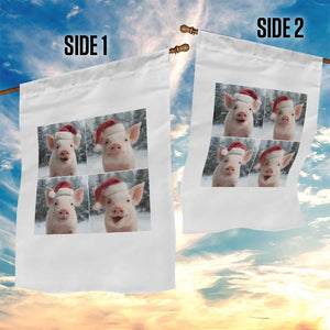Funny Pig With Santa Hat Photobooth Garden Flag Christmas Gift TS12 Print Your Wear