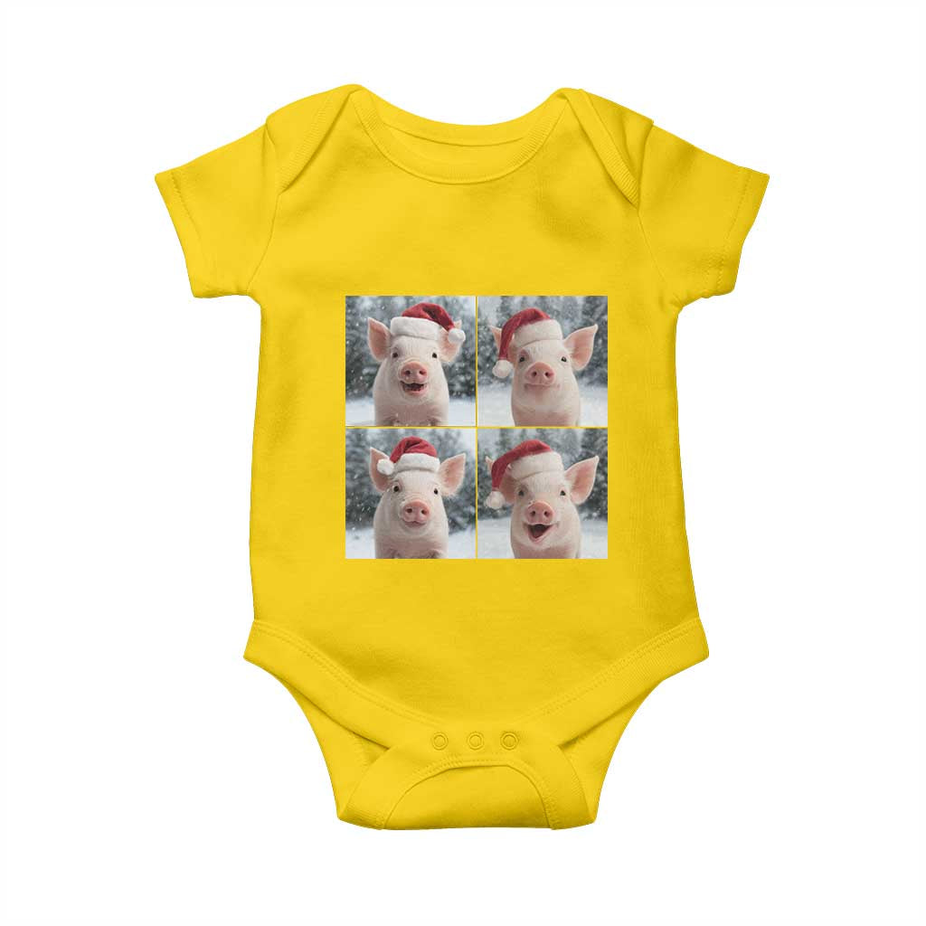 Funny Pig With Santa Hat Photobooth Baby Onesie Christmas Gift TS12 Daisy Print Your Wear