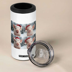 Funny Pig With Santa Hat Photobooth 4 in 1 Can Cooler Tumbler Christmas Gift TS12 Print Your Wear
