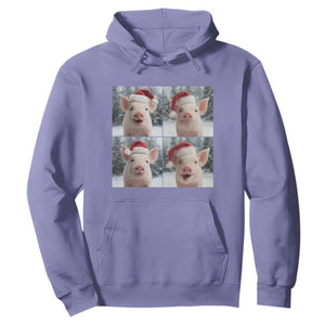Funny Pig With Santa Hat Photobooth Hoodie Christmas Gift TS12 Violet Print Your Wear