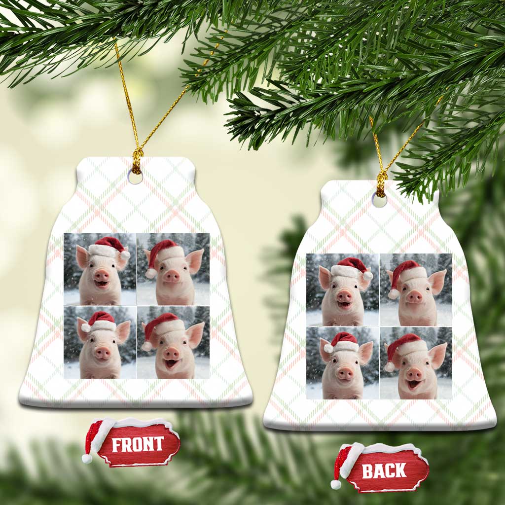 Funny Pig With Santa Hat Photobooth Ceramic Ornament Christmas Gift TS12 Print Your Wear