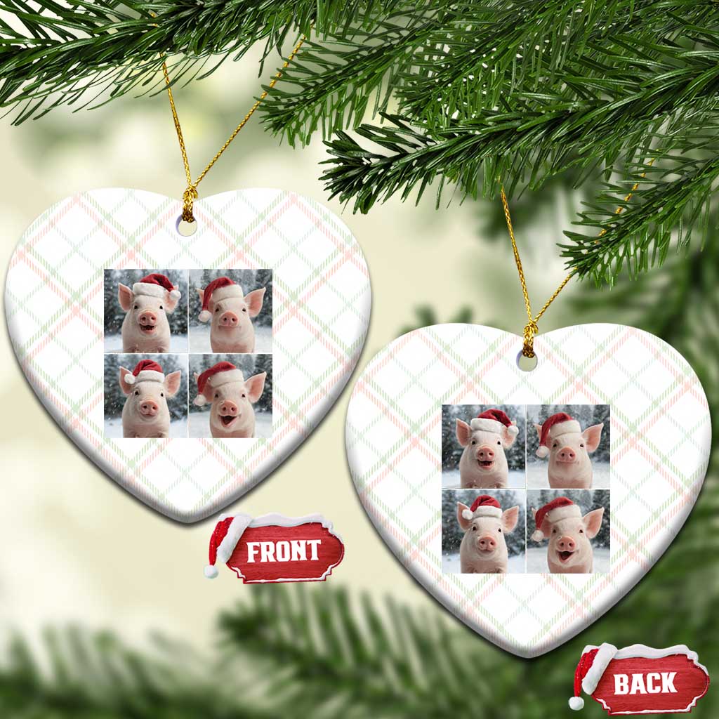 Funny Pig With Santa Hat Photobooth Ceramic Ornament Christmas Gift TS12 Print Your Wear