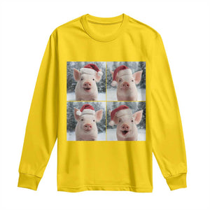 Funny Pig With Santa Hat Photobooth Long Sleeve Shirt Christmas Gift TS12 Daisy Print Your Wear
