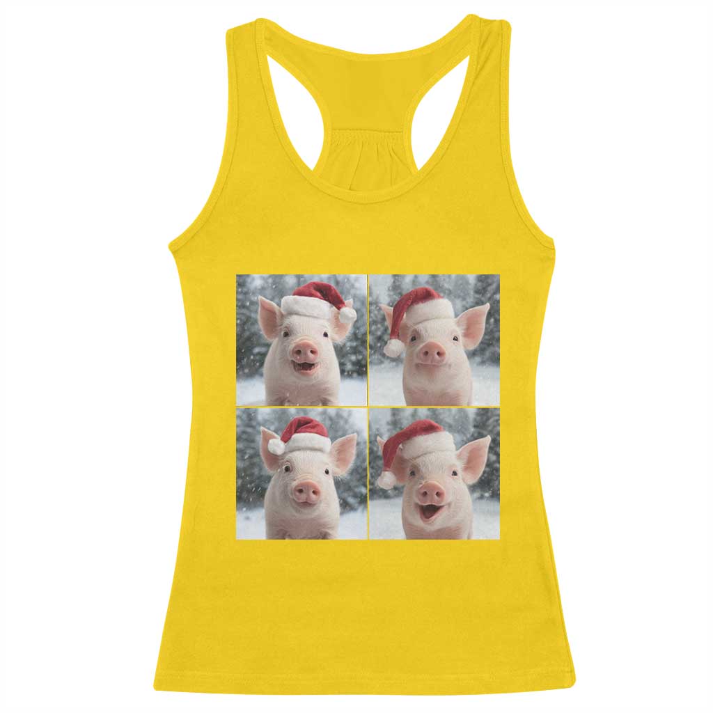 Funny Pig With Santa Hat Photobooth Racerback Tank Top Christmas Gift TS12 Daisy Print Your Wear
