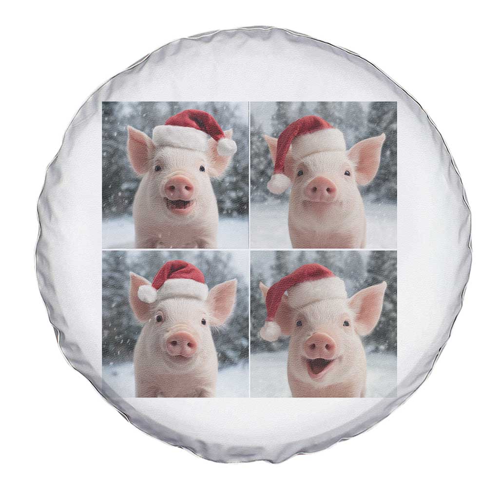 Funny Pig With Santa Hat Photobooth Spare Tire Cover Christmas Gift TS12 Print Your Wear