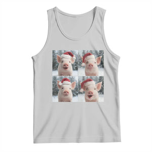 Funny Pig With Santa Hat Photobooth Tank Top Christmas Gift TS12 Ash Print Your Wear