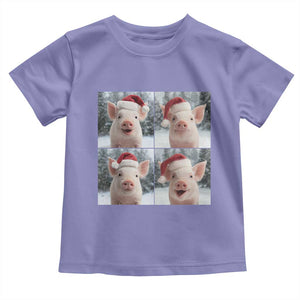 Funny Pig With Santa Hat Photobooth Toddler T Shirt Christmas Gift TS12 Violet Print Your Wear