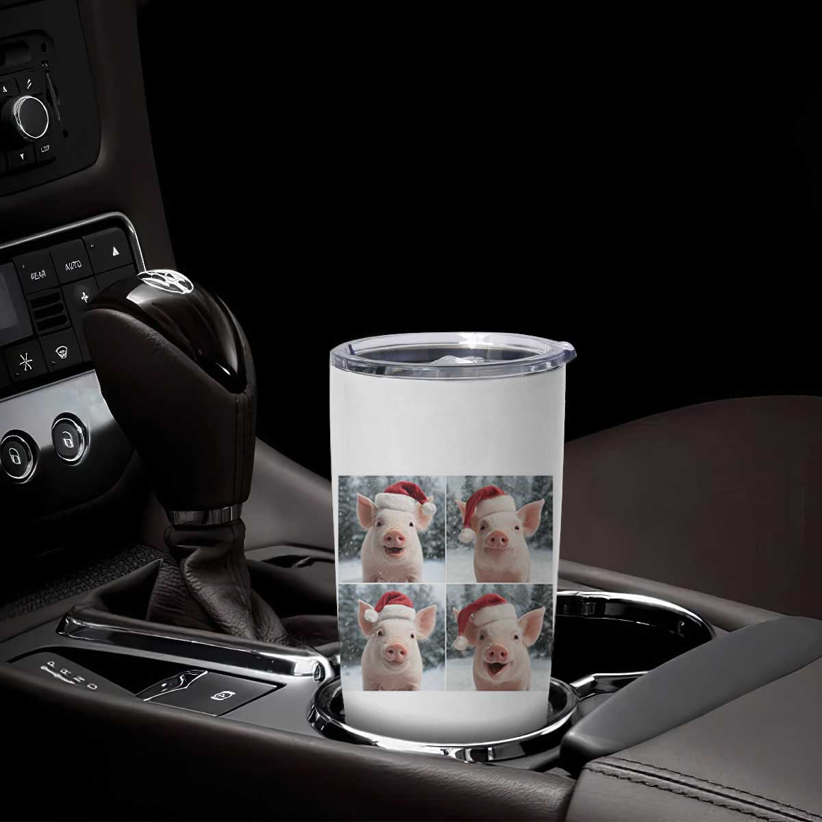 Funny Pig With Santa Hat Photobooth Tumbler Cup Christmas Gift TS12 Print Your Wear