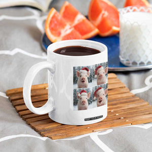 Funny Pig With Santa Hat Photobooth Coffee Mug Christmas Gift TS12 Print Your Wear