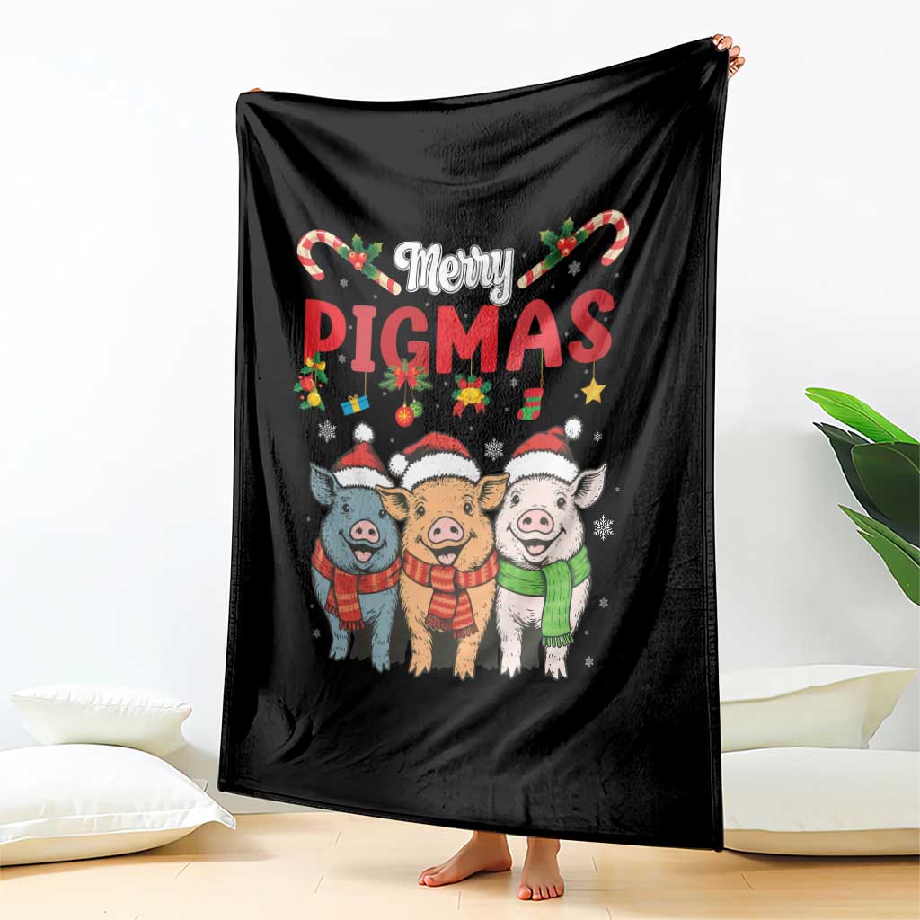 Funny Merry Pigmas Throw Blanket Christmas Pigs Farm Gift TS12 Print Your Wear