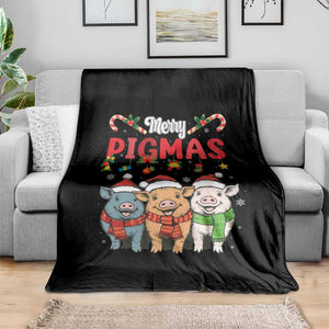 Funny Merry Pigmas Throw Blanket Christmas Pigs Farm Gift TS12 Print Your Wear