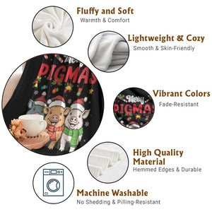 Funny Merry Pigmas Throw Blanket Christmas Pigs Farm Gift TS12 Print Your Wear