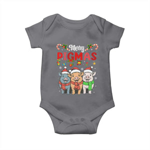 Funny Merry Pigmas Baby Onesie Christmas Pigs Farm Gift TS12 Charcoal Print Your Wear