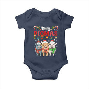 Funny Merry Pigmas Baby Onesie Christmas Pigs Farm Gift TS12 Navy Print Your Wear