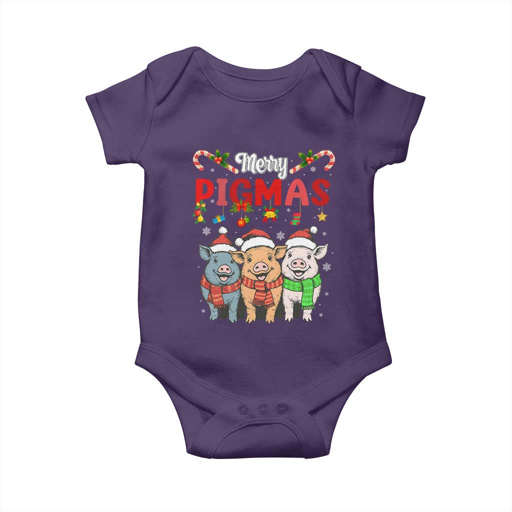 Funny Merry Pigmas Baby Onesie Christmas Pigs Farm Gift TS12 Purple Print Your Wear