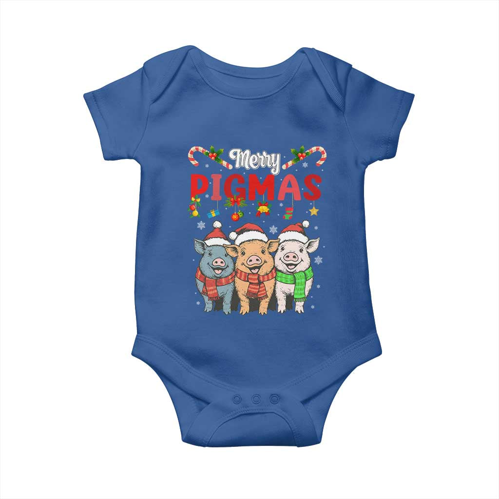 Funny Merry Pigmas Baby Onesie Christmas Pigs Farm Gift TS12 Royal Blue Print Your Wear