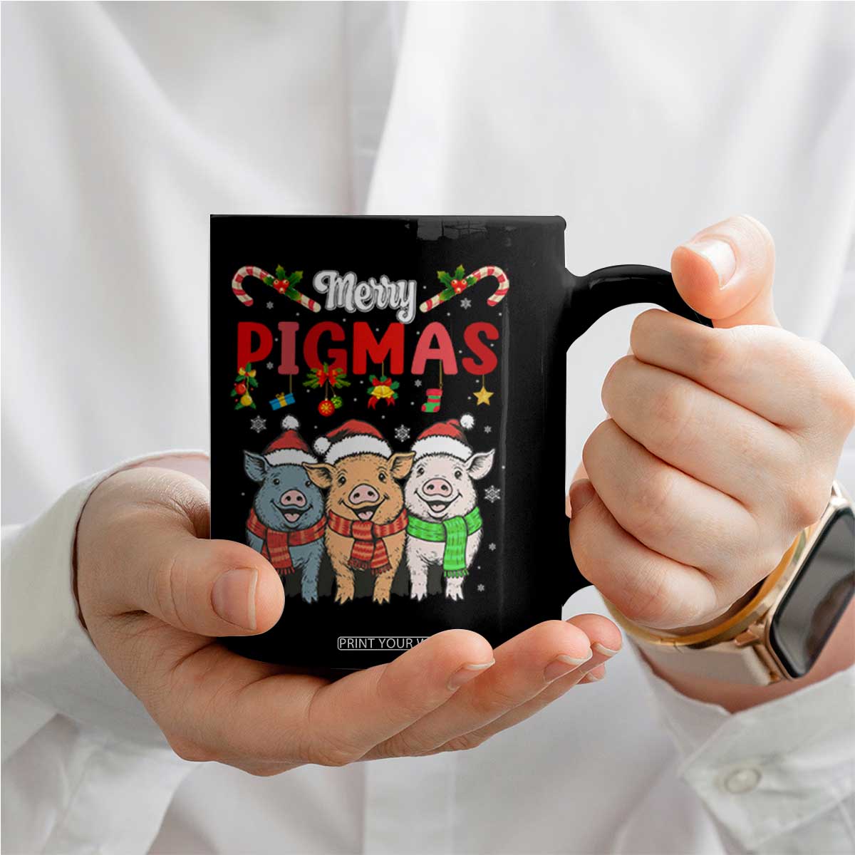 Funny Merry Pigmas Coffee Mug Christmas Pigs Farm Gift TS12 Print Your Wear