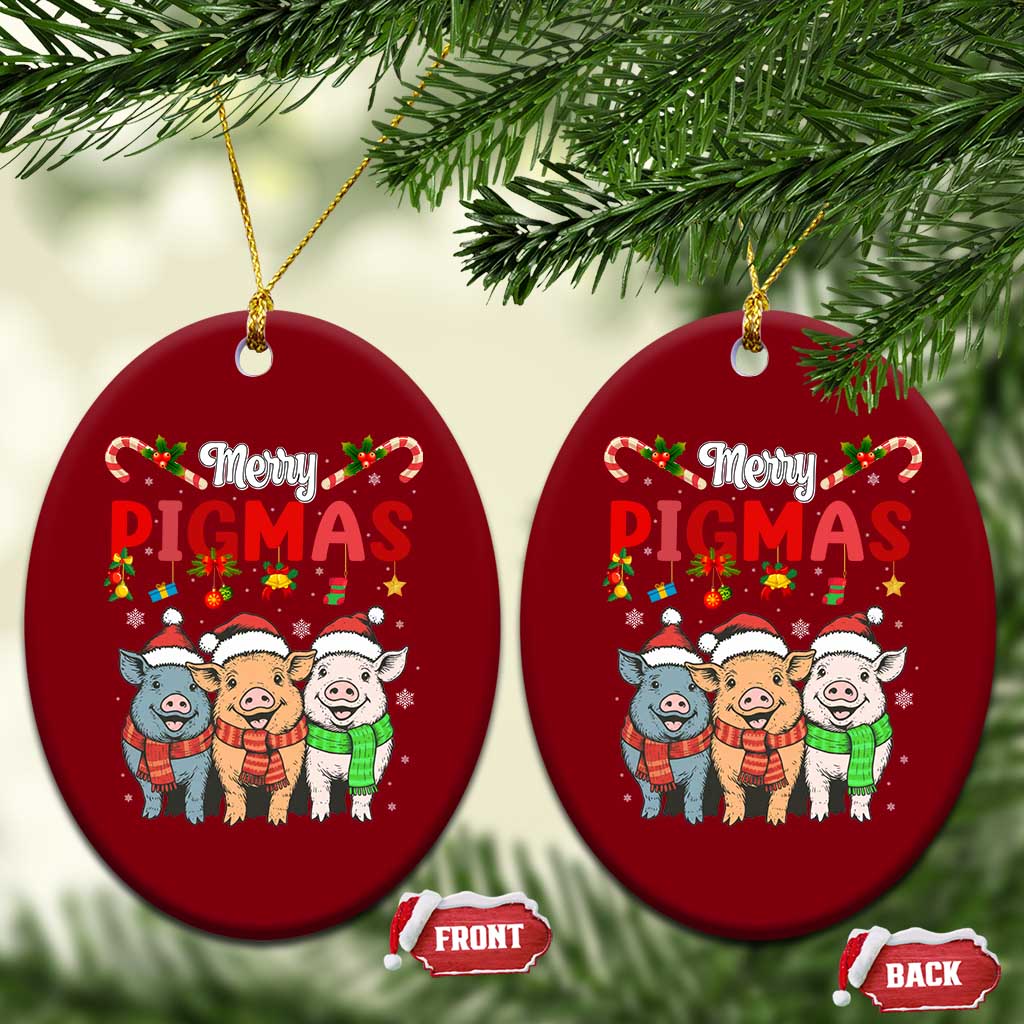 Funny Merry Pigmas Ceramic Ornament Christmas Pigs Farm Gift TS12 Print Your Wear