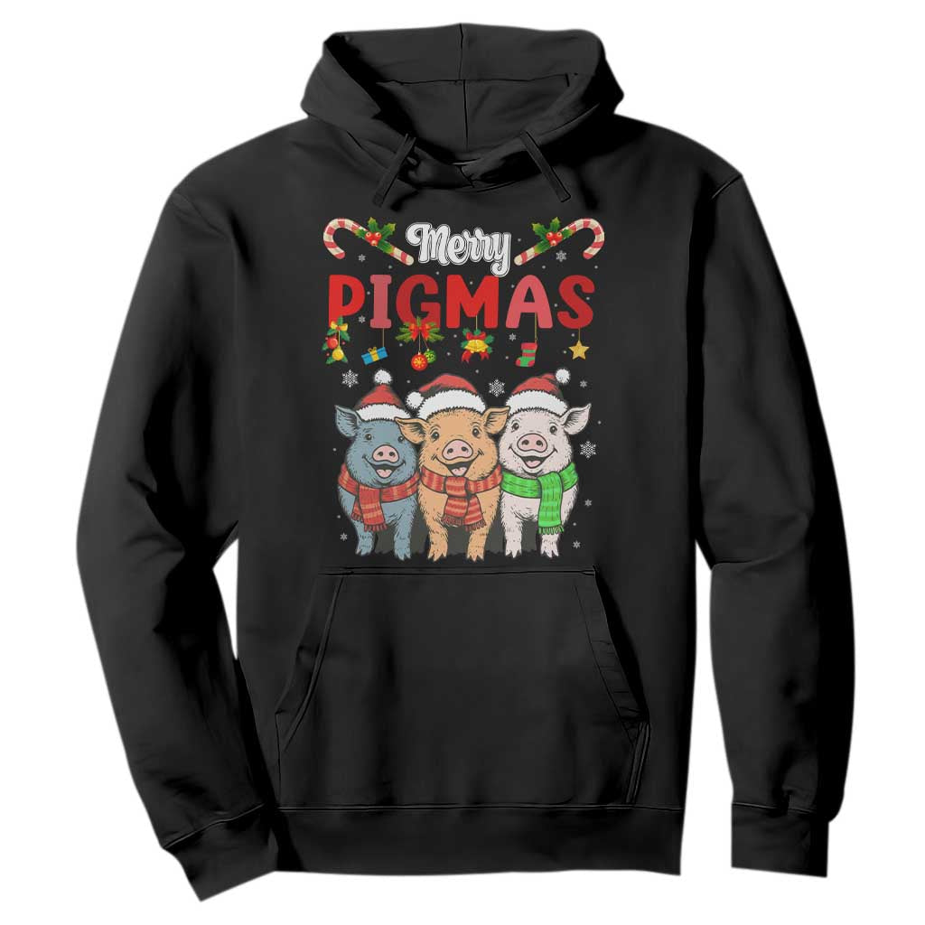 Funny Merry Pigmas Hoodie Christmas Pigs Farm Gift TS12 Black Print Your Wear