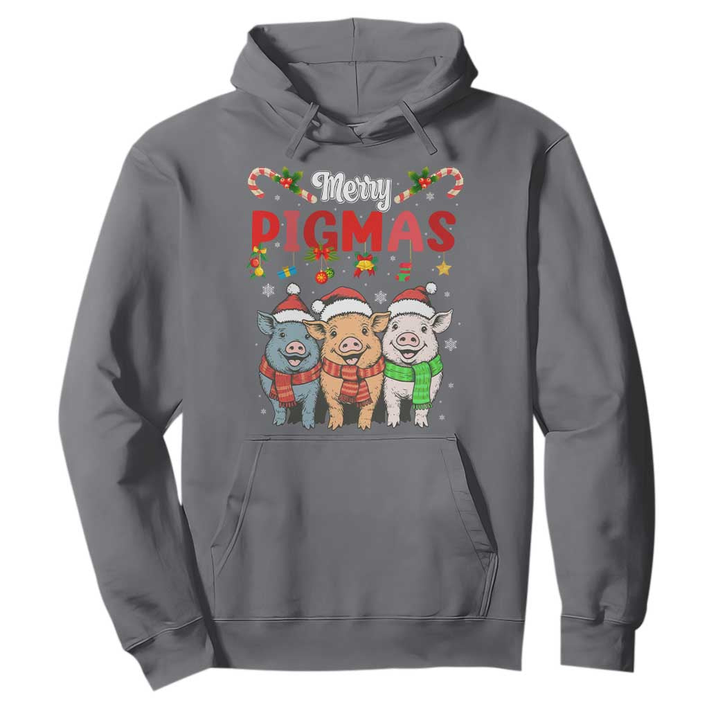 Funny Merry Pigmas Hoodie Christmas Pigs Farm Gift TS12 Charcoal Print Your Wear