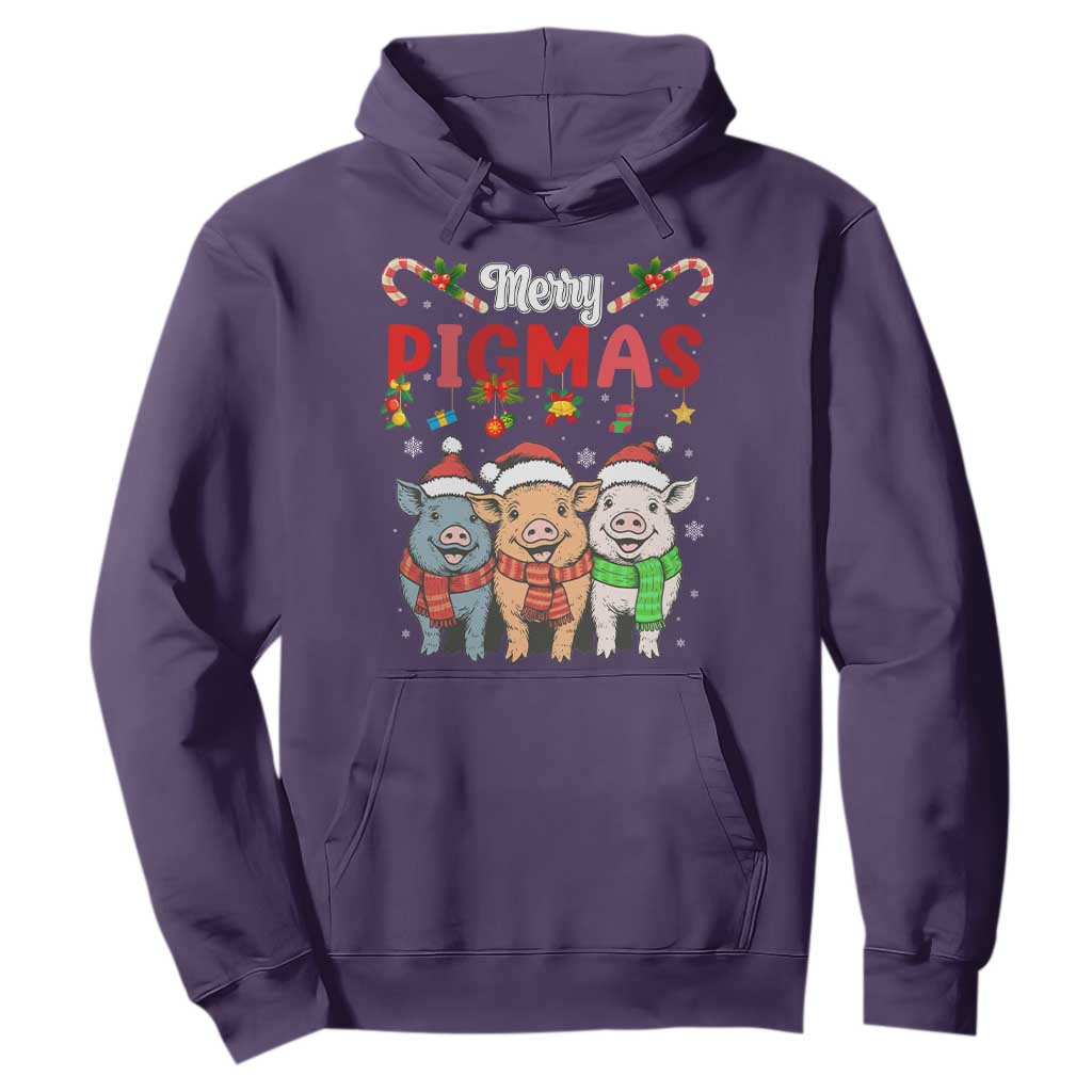 Funny Merry Pigmas Hoodie Christmas Pigs Farm Gift TS12 Purple Print Your Wear