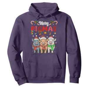 Funny Merry Pigmas Hoodie Christmas Pigs Farm Gift TS12 Purple Print Your Wear