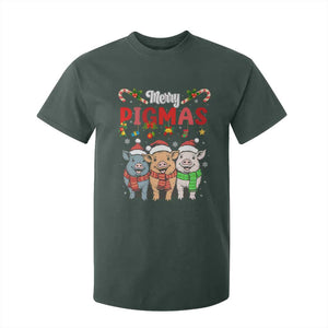 Funny Merry Pigmas T Shirt For Kid Christmas Pigs Farm Gift TS12 Dark Forest Green Print Your Wear