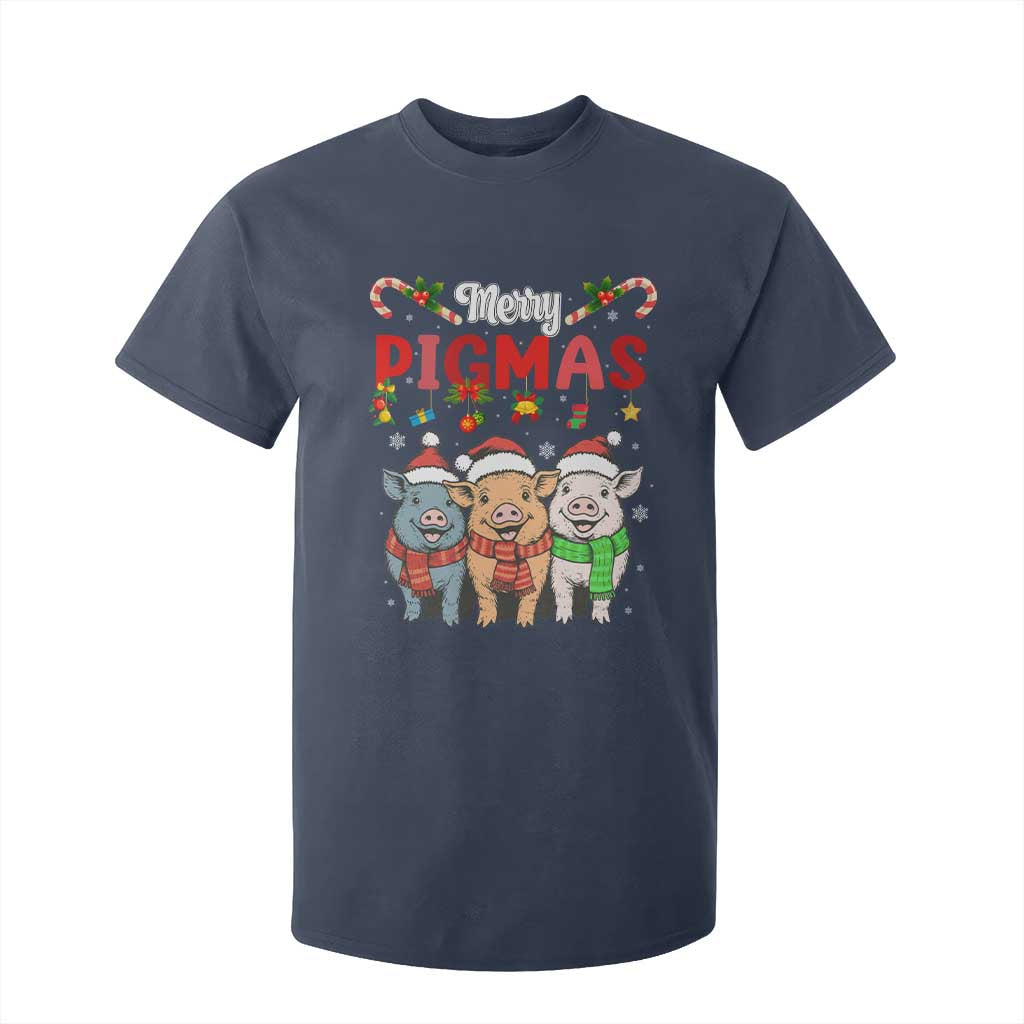 Funny Merry Pigmas T Shirt For Kid Christmas Pigs Farm Gift TS12 Navy Print Your Wear