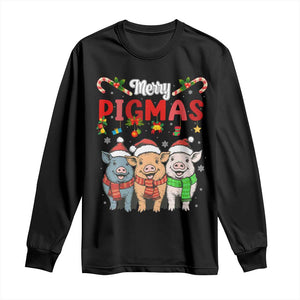 Funny Merry Pigmas Long Sleeve Shirt Christmas Pigs Farm Gift TS12 Black Print Your Wear