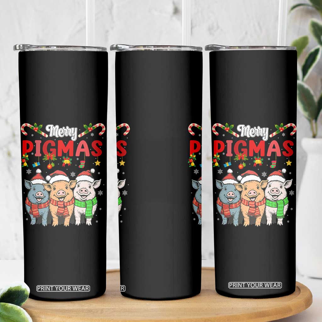 Funny Merry Pigmas Skinny Tumbler Christmas Pigs Farm Gift TS12 Print Your Wear