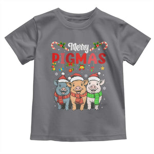 Funny Merry Pigmas Toddler T Shirt Christmas Pigs Farm Gift TS12 Charcoal Print Your Wear