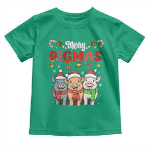 Funny Merry Pigmas Toddler T Shirt Christmas Pigs Farm Gift TS12 Irish Green Print Your Wear