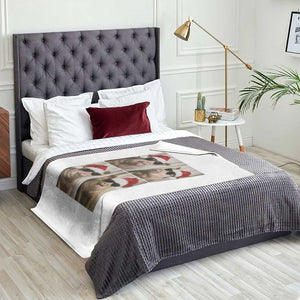 Cute Pig Christmas Selfie Throw Blanket Funny Holiday Photobooth Gift TS12 Print Your Wear