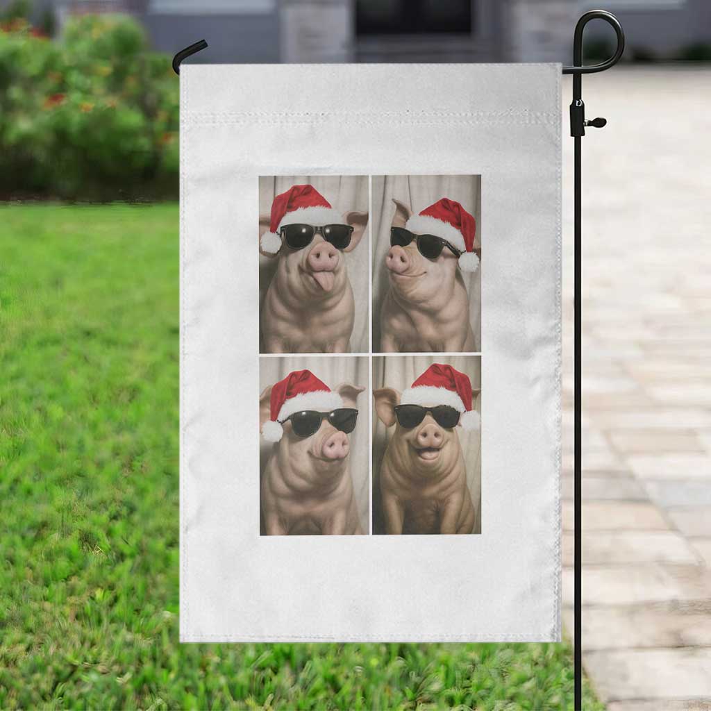 Cute Pig Christmas Selfie Garden Flag Funny Holiday Photobooth Gift TS12 Print Your Wear