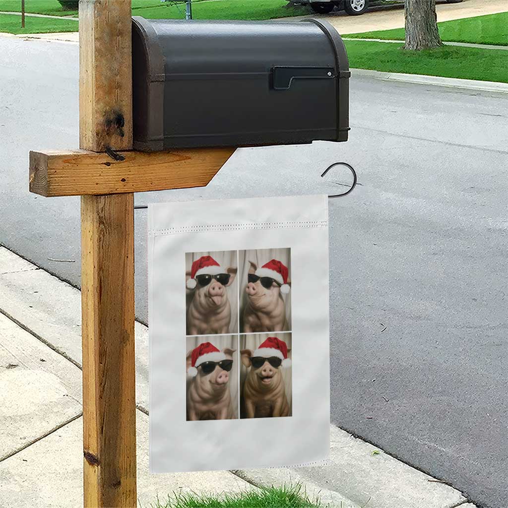 Cute Pig Christmas Selfie Garden Flag Funny Holiday Photobooth Gift TS12 Print Your Wear