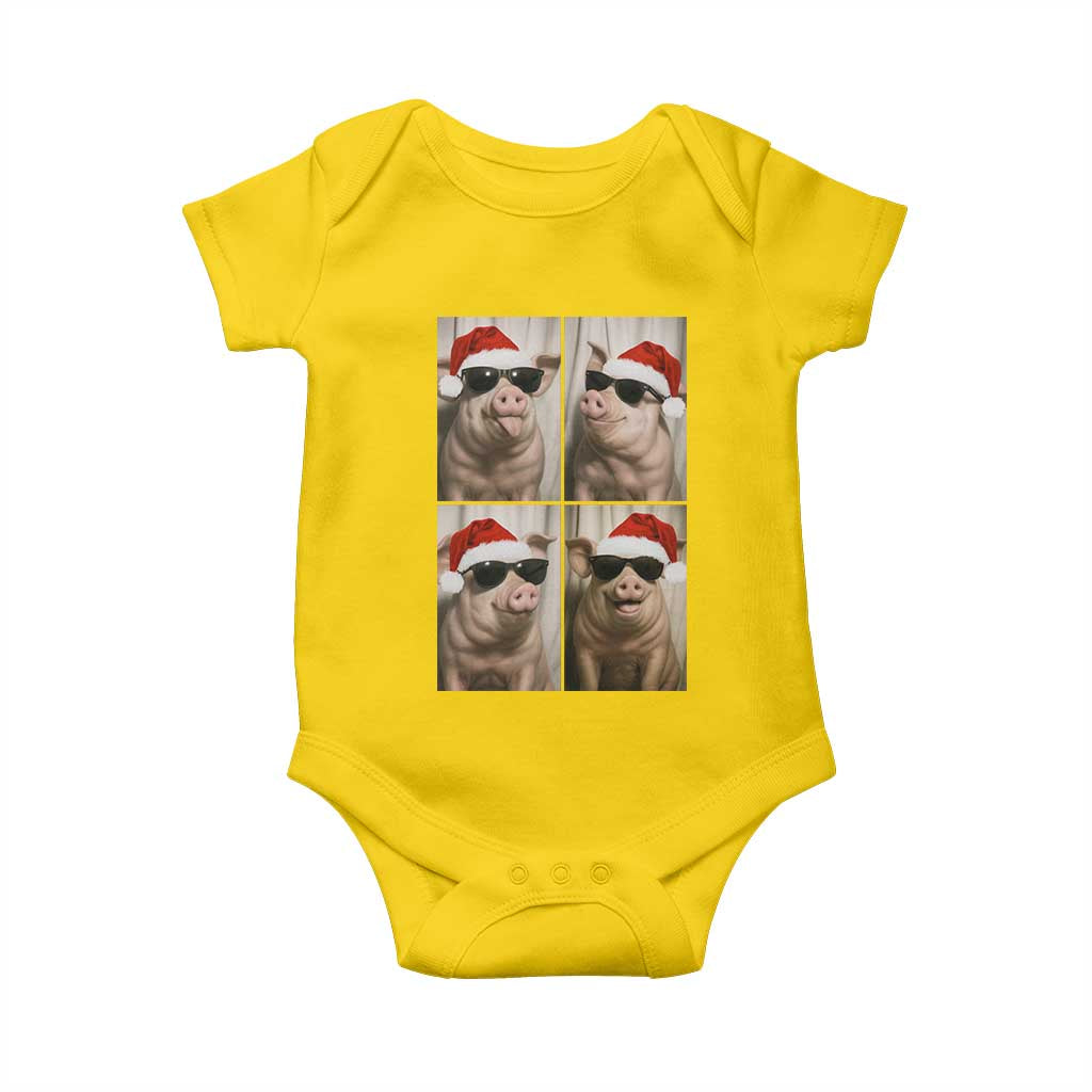 Cute Pig Christmas Selfie Baby Onesie Funny Holiday Photobooth Gift TS12 Daisy Print Your Wear